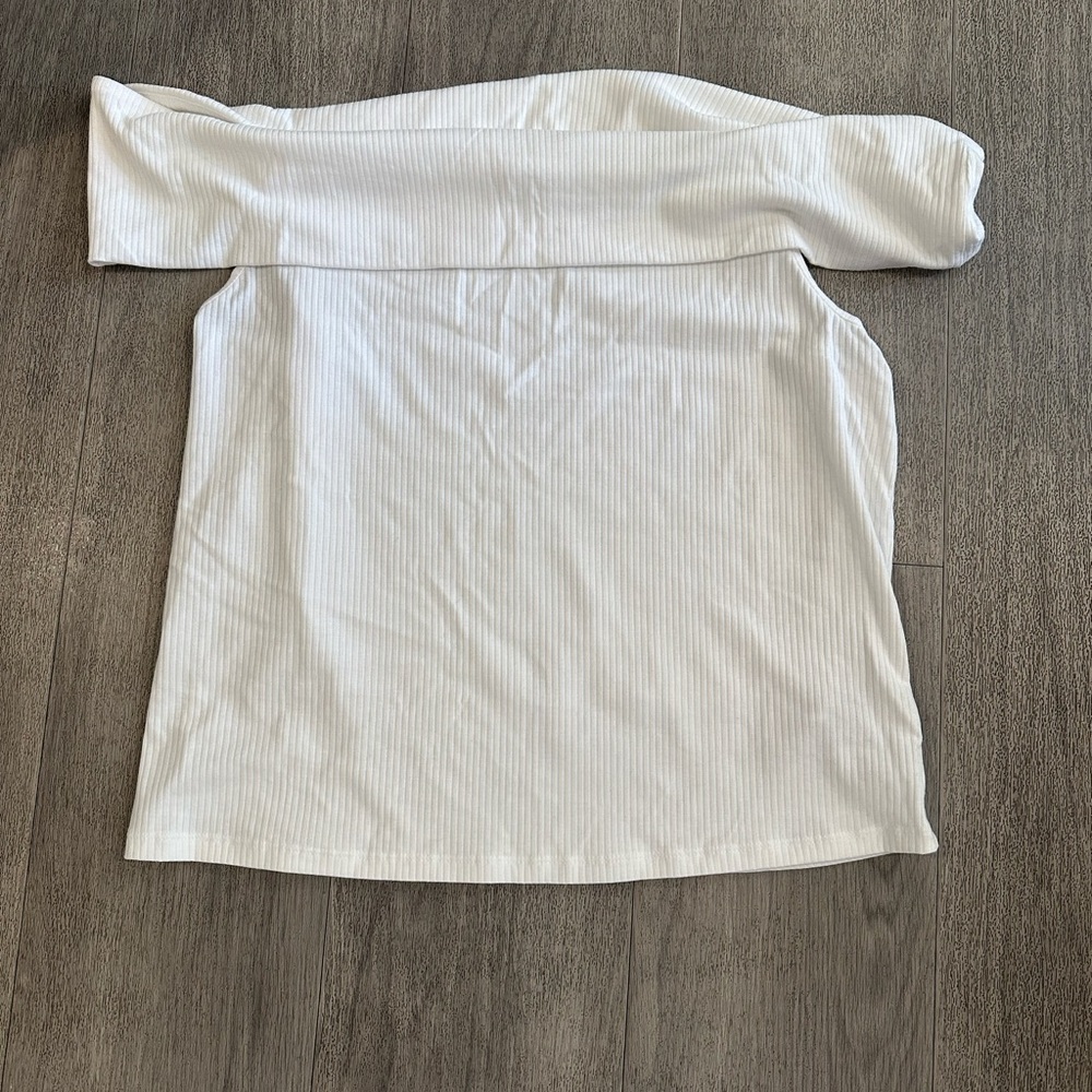 Old Navy Off shoulder Ribbed White Top